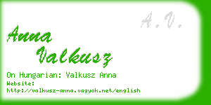 anna valkusz business card